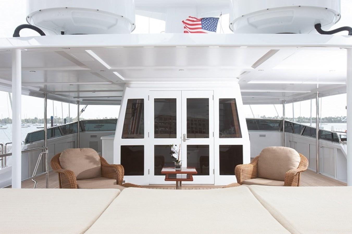 a room with a flag aboard BLUE STAR Yacht for Sale