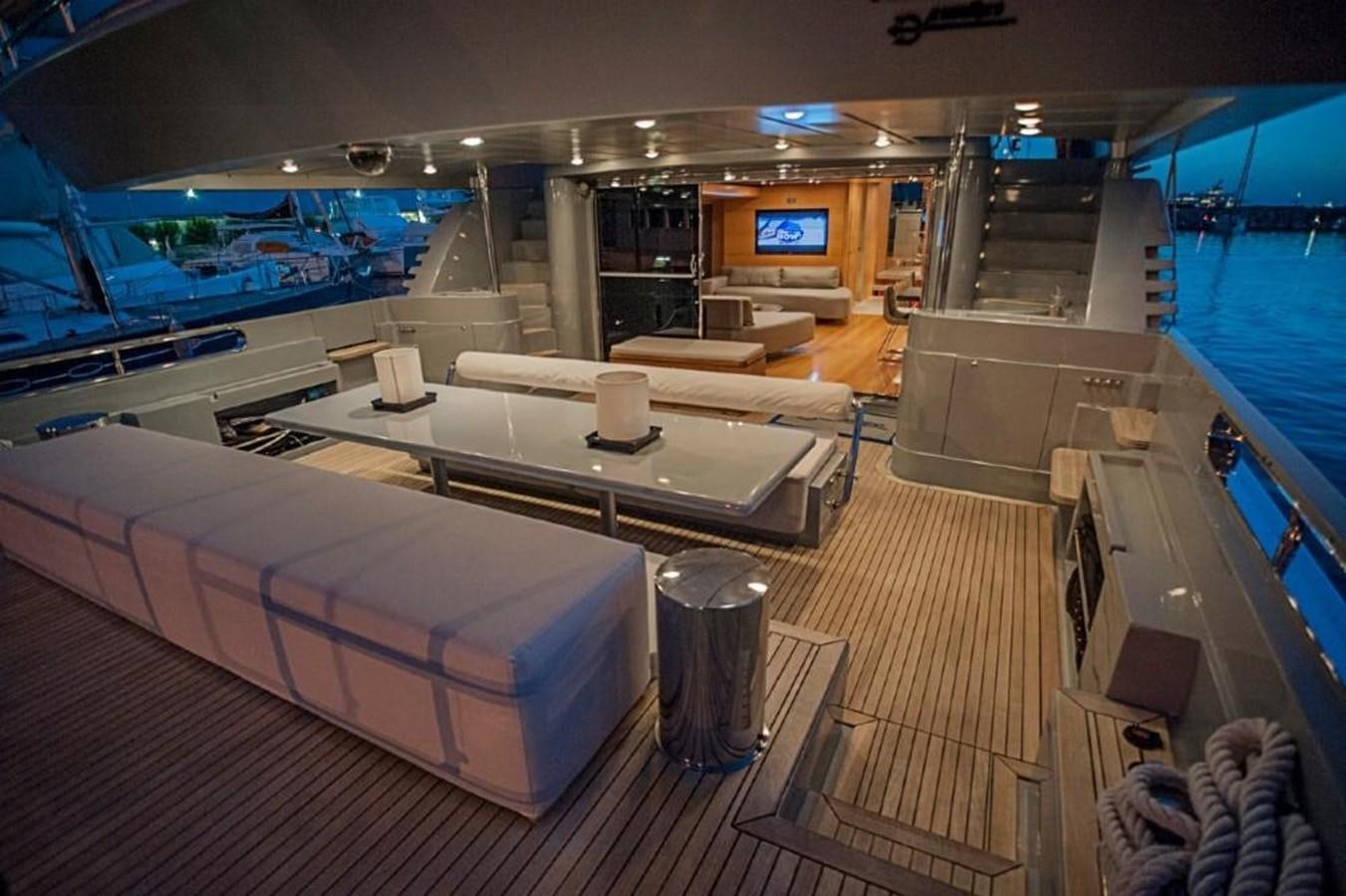a room with a large bed aboard NOT GUILTY III Yacht for Sale