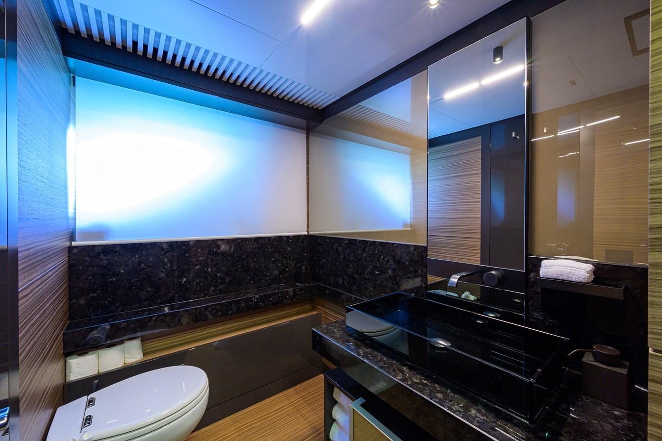 a bathroom with a large jacuzzi tub aboard DATE NIGHT Yacht for Sale