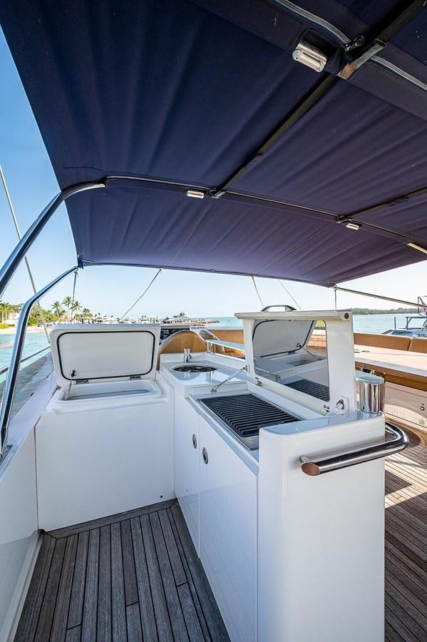 a boat with open doors aboard PRINCESS 72 MOTOR YACHT Yacht for Sale