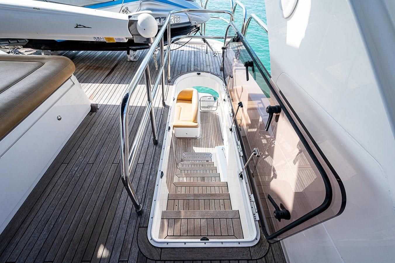 a large metal object with a staircase aboard PRINCESS 72 MOTOR YACHT Yacht for Sale