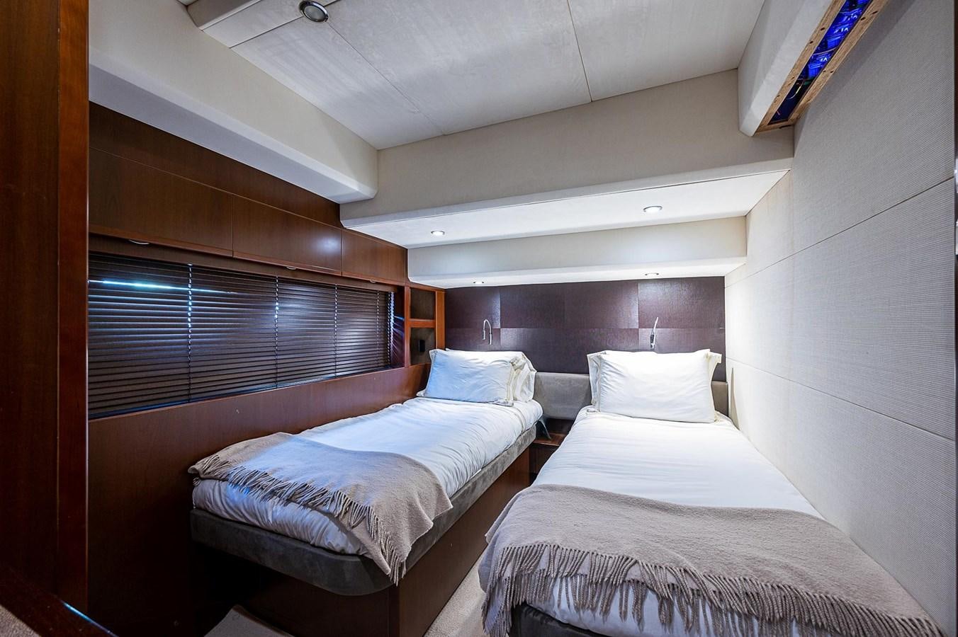 a couple of beds in a room aboard PRINCESS 72 MOTOR YACHT Yacht for Sale