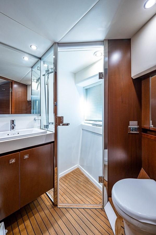 a bathroom with a shower and sink aboard PRINCESS 72 MOTOR YACHT Yacht for Sale