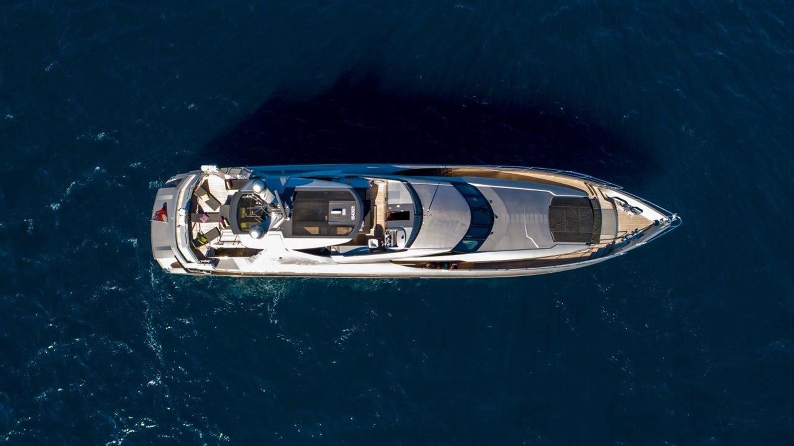 a high angle view of a boat aboard FUSION Yacht for Sale