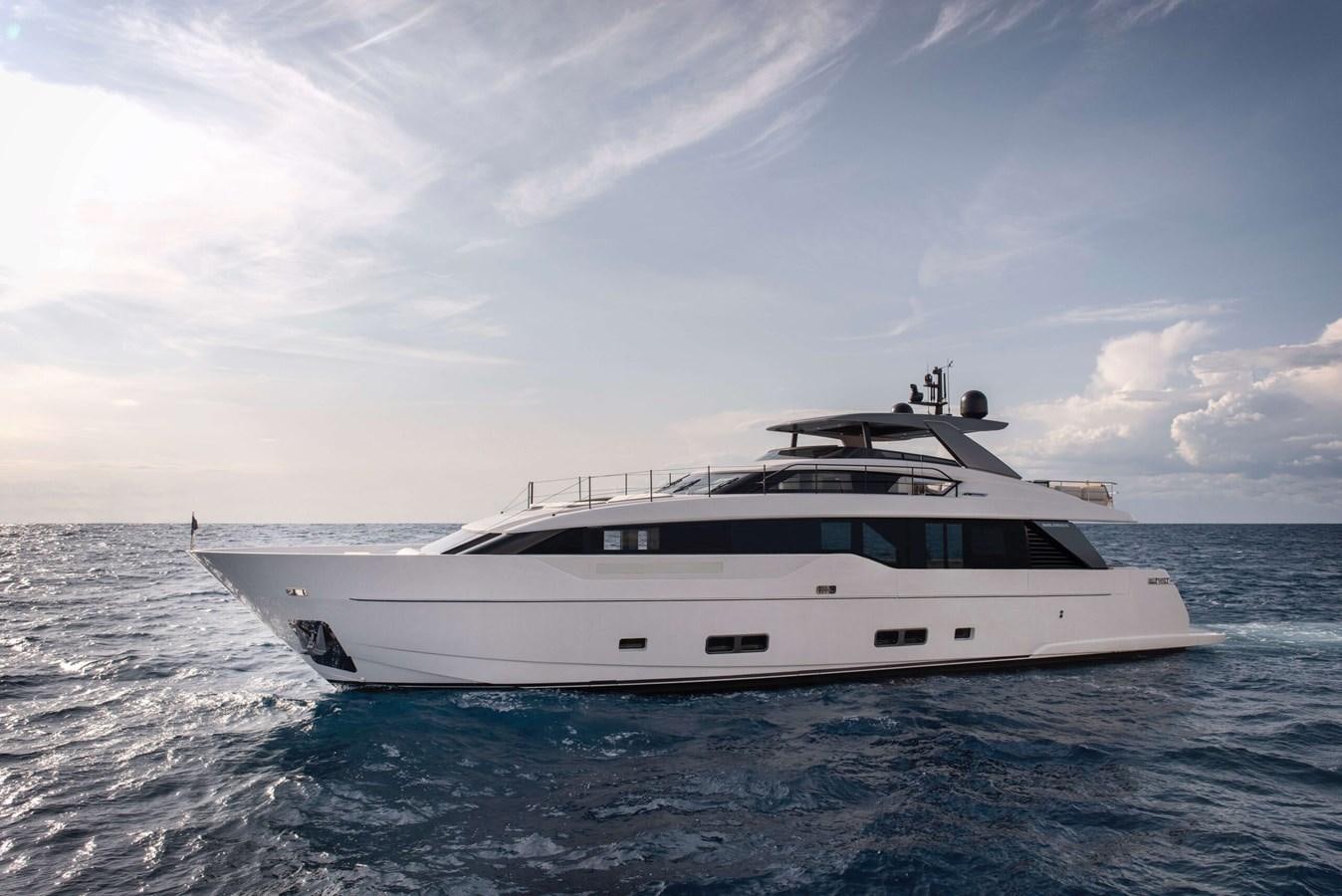 a white yacht in the water aboard 2022 SANLORENZO SL90A #786 Yacht for Sale