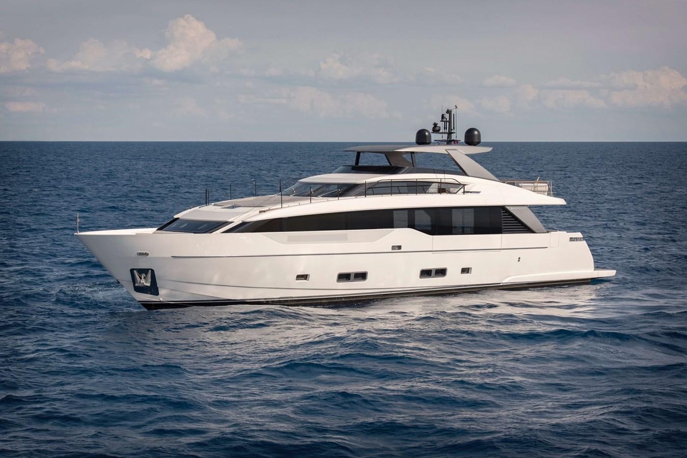 a white yacht in the water aboard 2022 SANLORENZO SL90A #786 Yacht for Sale