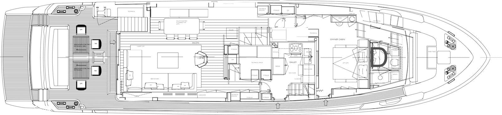 diagram, engineering drawing aboard 2022 SANLORENZO SL90A #786 Yacht for Sale