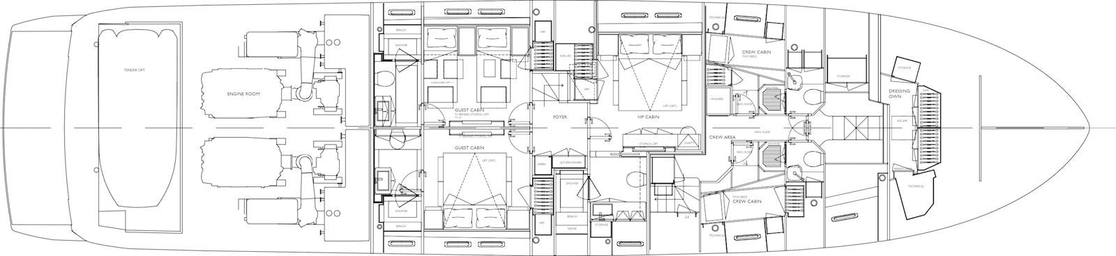 diagram, engineering drawing aboard 2022 SANLORENZO SL90A #786 Yacht for Sale