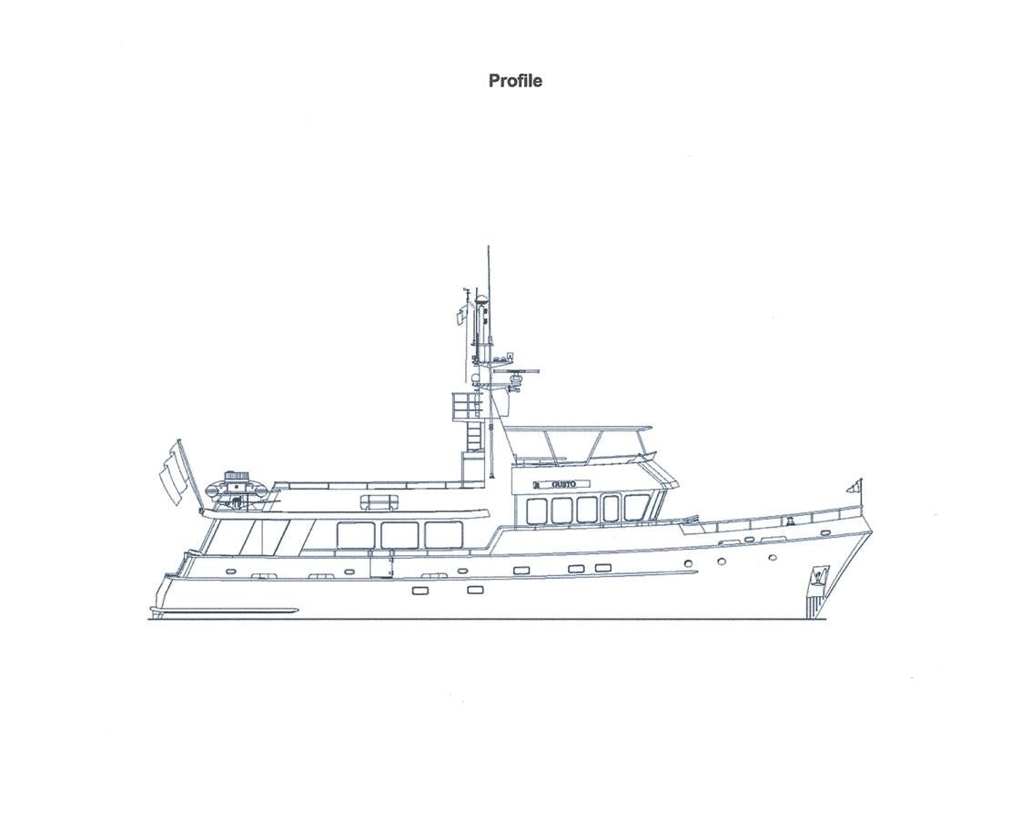 diagram, engineering drawing aboard BLUE PEARL Yacht for Sale