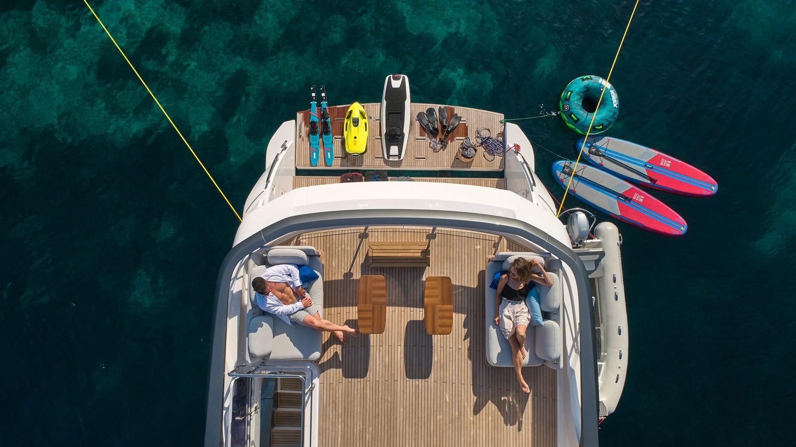 a group of people on a boat aboard VIVA Yacht for Sale