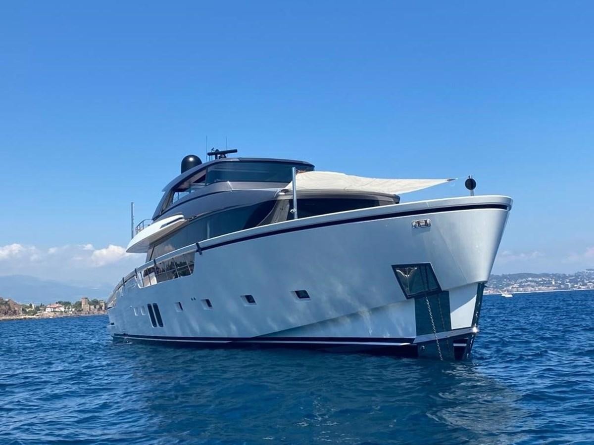 a white yacht on the water aboard 2020 SANLORENZO SX88 #43 Yacht for Sale