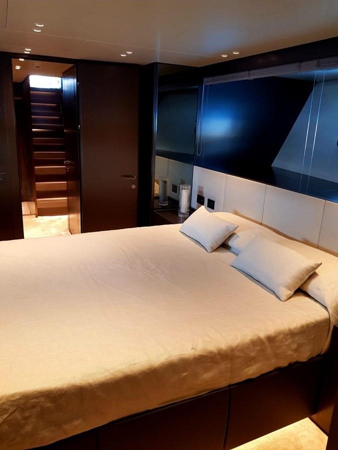 a bed in a room aboard 2020 SANLORENZO SX88 #43 Yacht for Sale