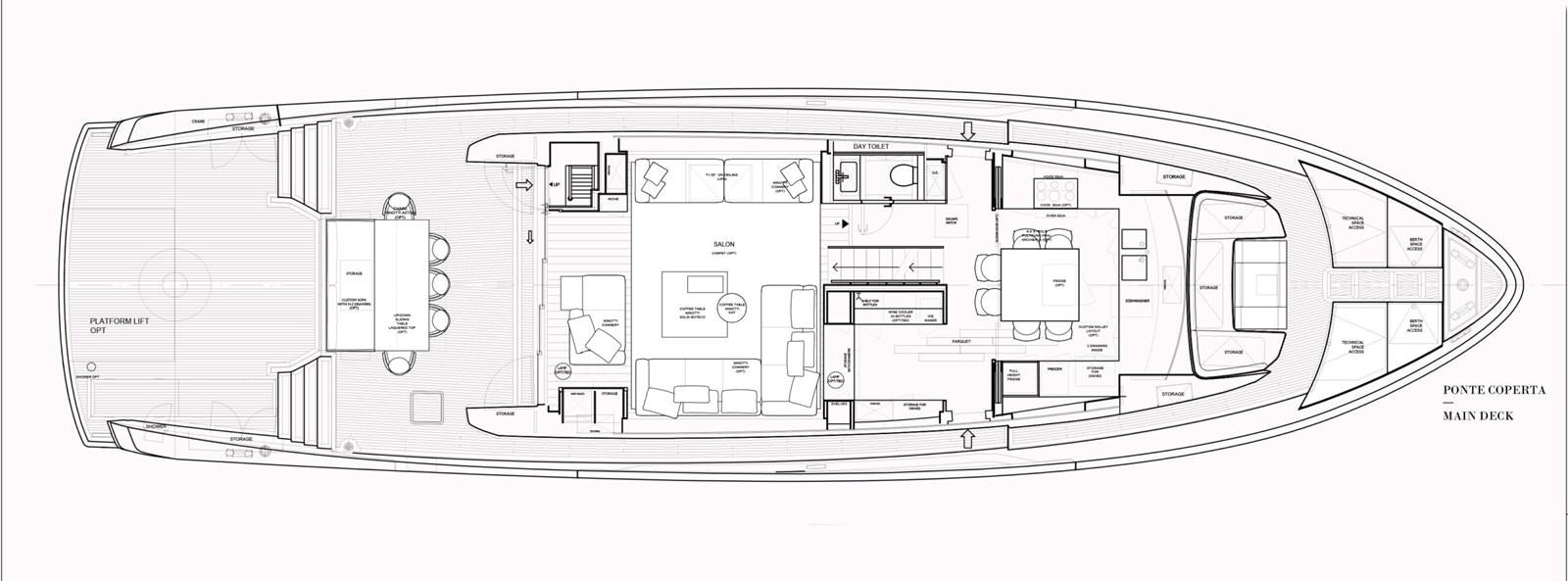 diagram, engineering drawing aboard 2022 SANLORENZO SX88 #47 Yacht for Sale