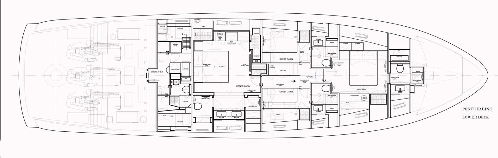 diagram, engineering drawing aboard 2022 SANLORENZO SX88 #47 Yacht for Sale