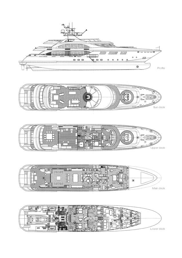 diagram, engineering drawing aboard ZIA Yacht for Sale