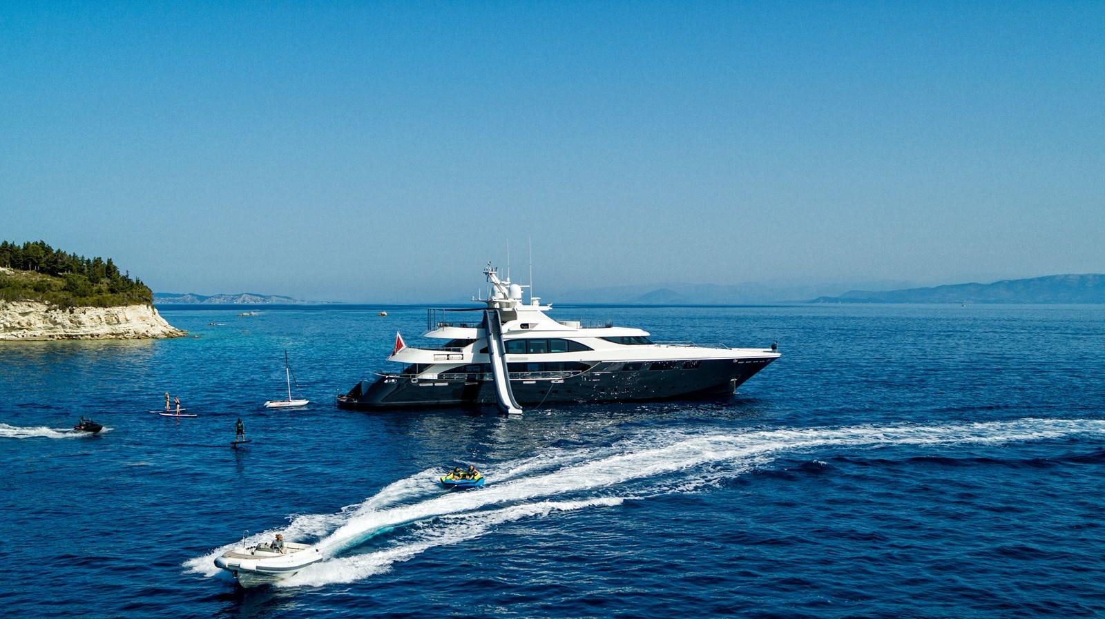 a boat on the water aboard ZIA Yacht for Sale