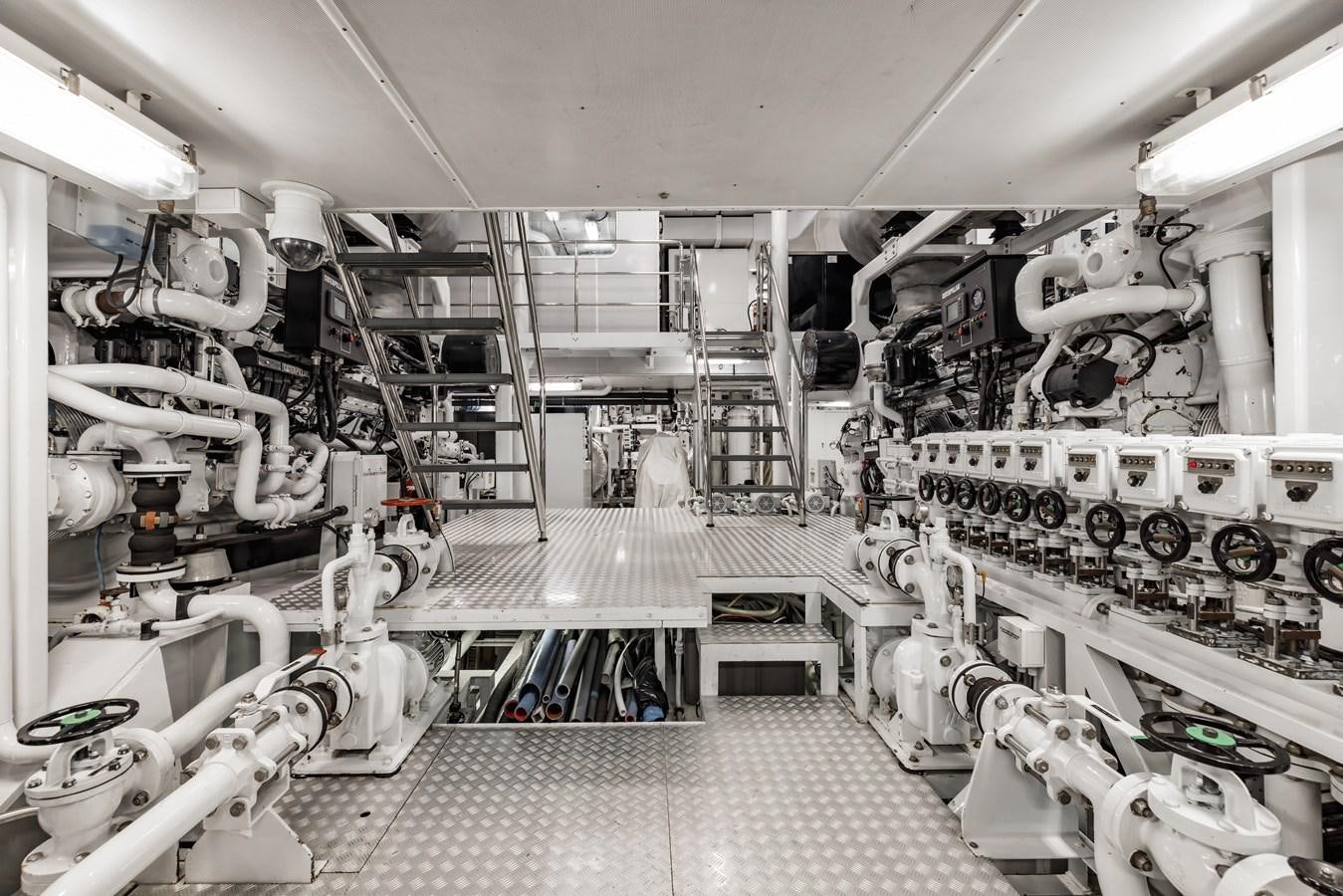 a room full of machinery aboard LAUREL Yacht for Sale