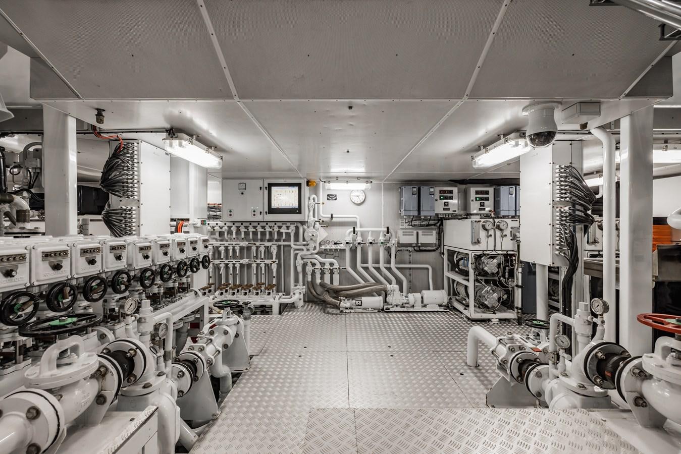 a large room with machinery aboard LAUREL Yacht for Sale