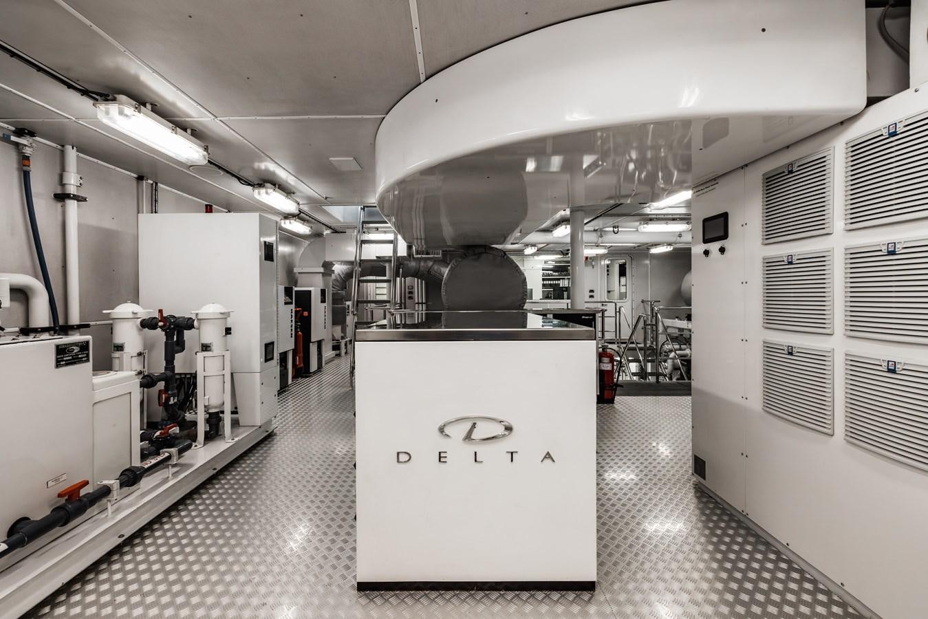 a large room with machines aboard LAUREL Yacht for Sale