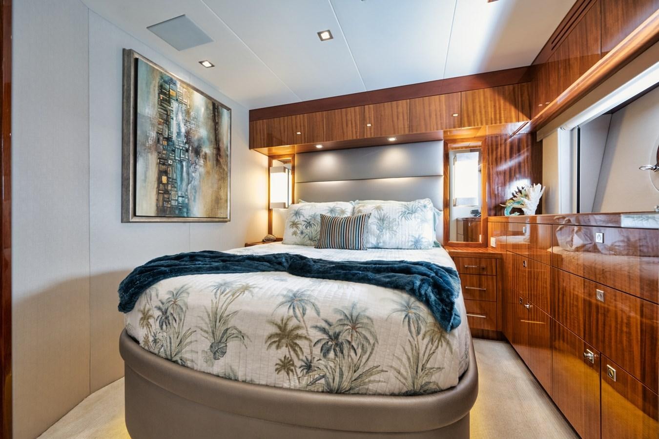 a bedroom with a large bed aboard DONE DEAL Yacht for Sale