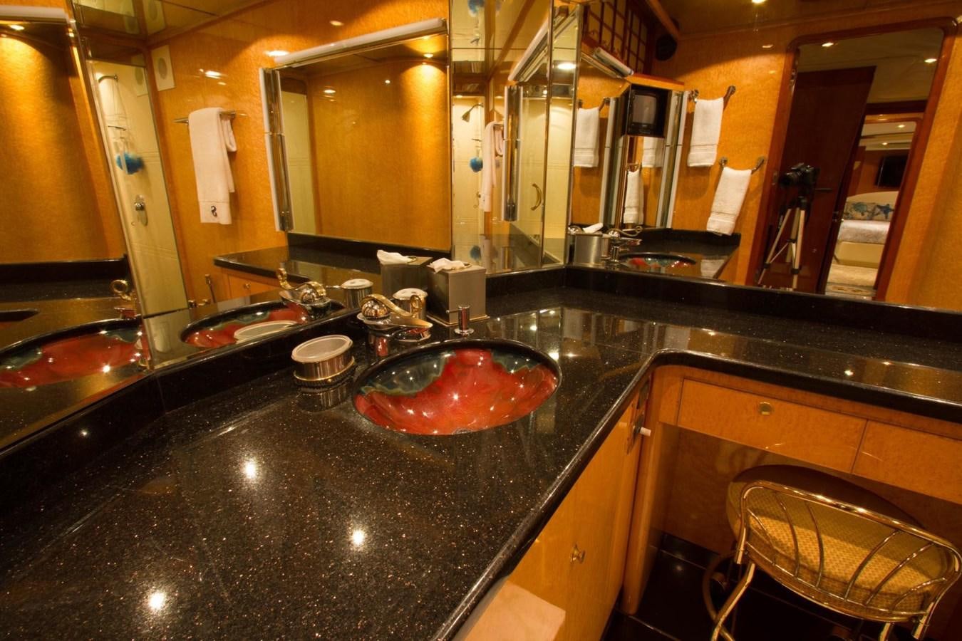 a kitchen with a large countertop aboard GLEN ELLEN Yacht for Sale