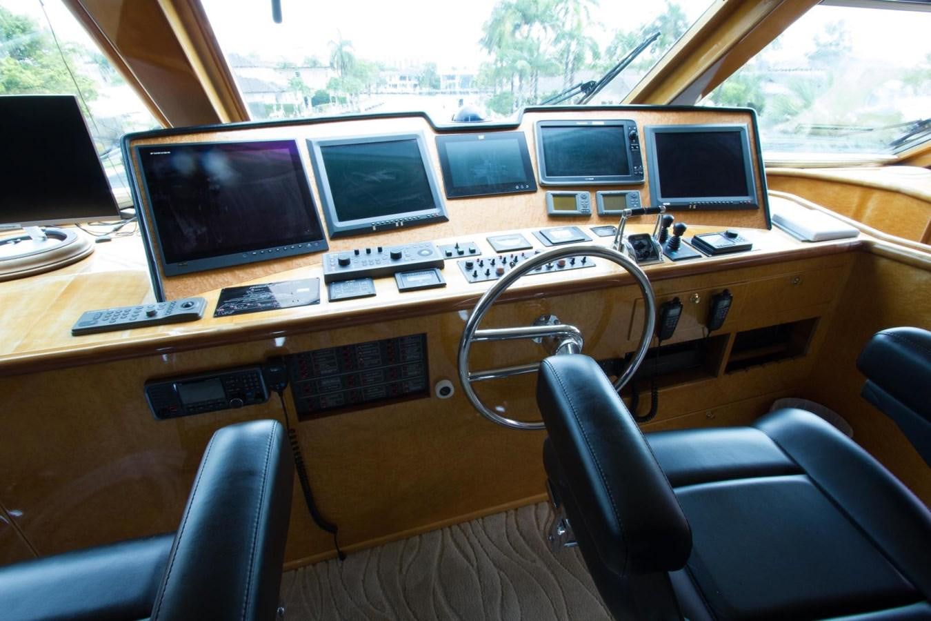 a row of computers on a table aboard GLEN ELLEN Yacht for Sale