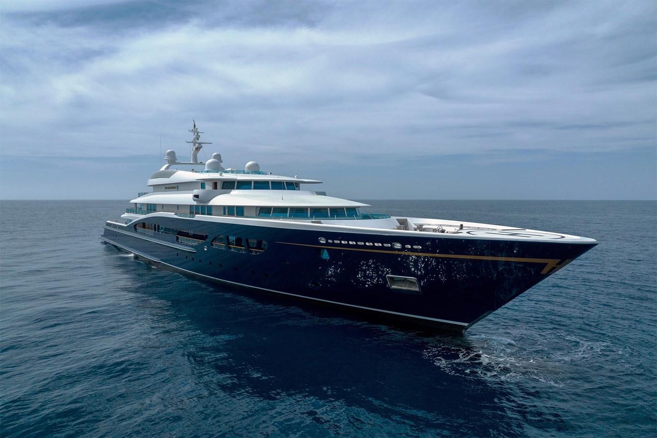 a large white boat in the water aboard CARINTHIA VII Yacht for Sale