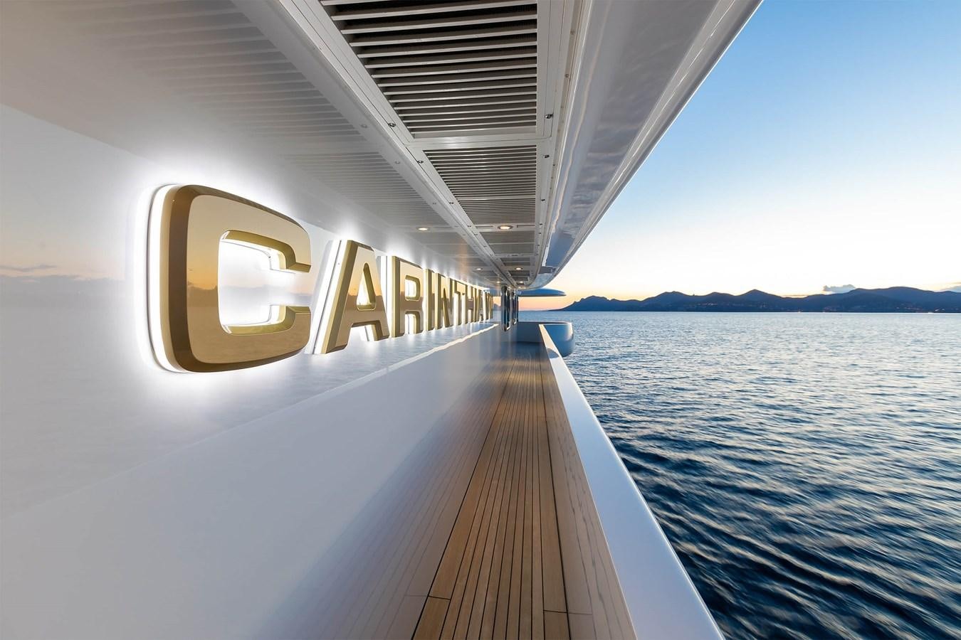 a boat on the water aboard CARINTHIA VII Yacht for Sale