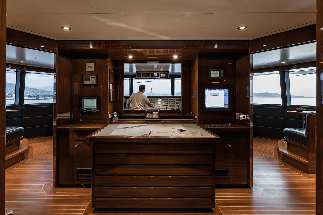 a person sitting at a bar aboard CARINTHIA VII Yacht for Sale