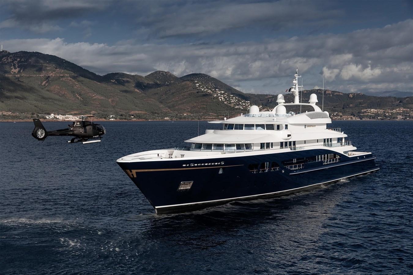 a large boat in the water aboard CARINTHIA VII Yacht for Sale