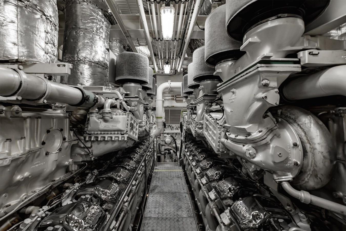 a room full of machinery aboard CARINTHIA VII Yacht for Sale