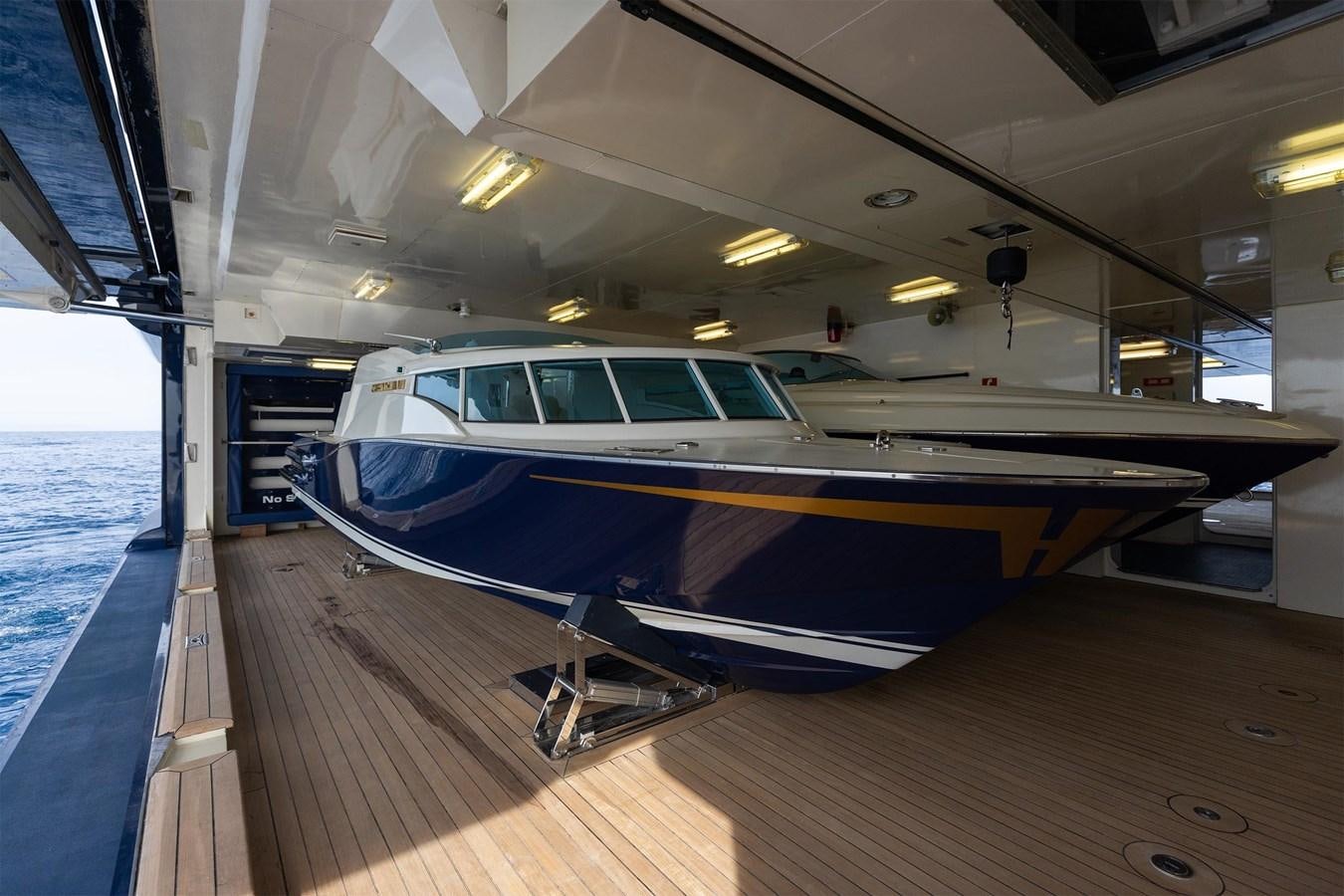 a boat on a deck aboard CARINTHIA VII Yacht for Sale