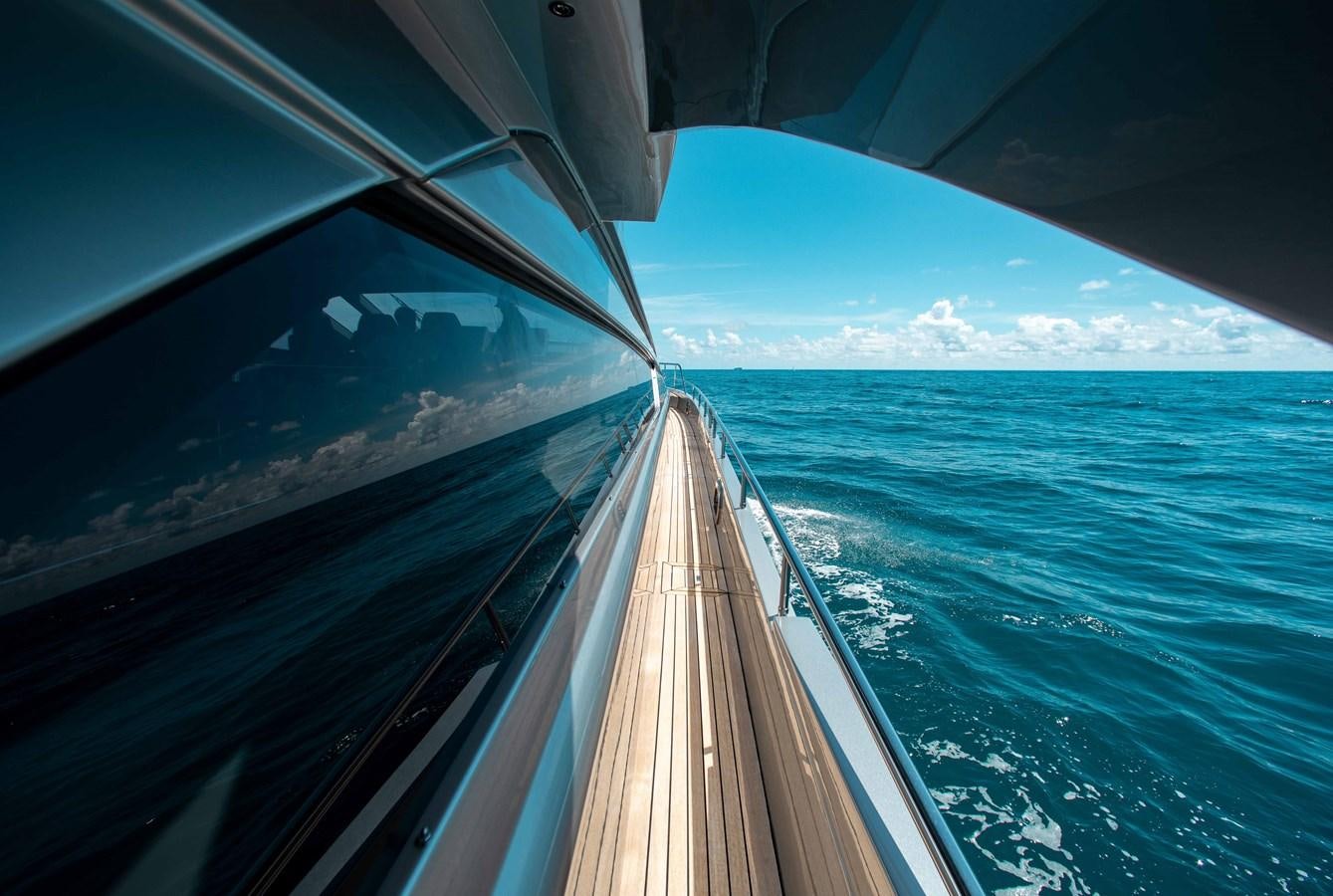 the view from the inside of a boat aboard LADY K Yacht for Sale