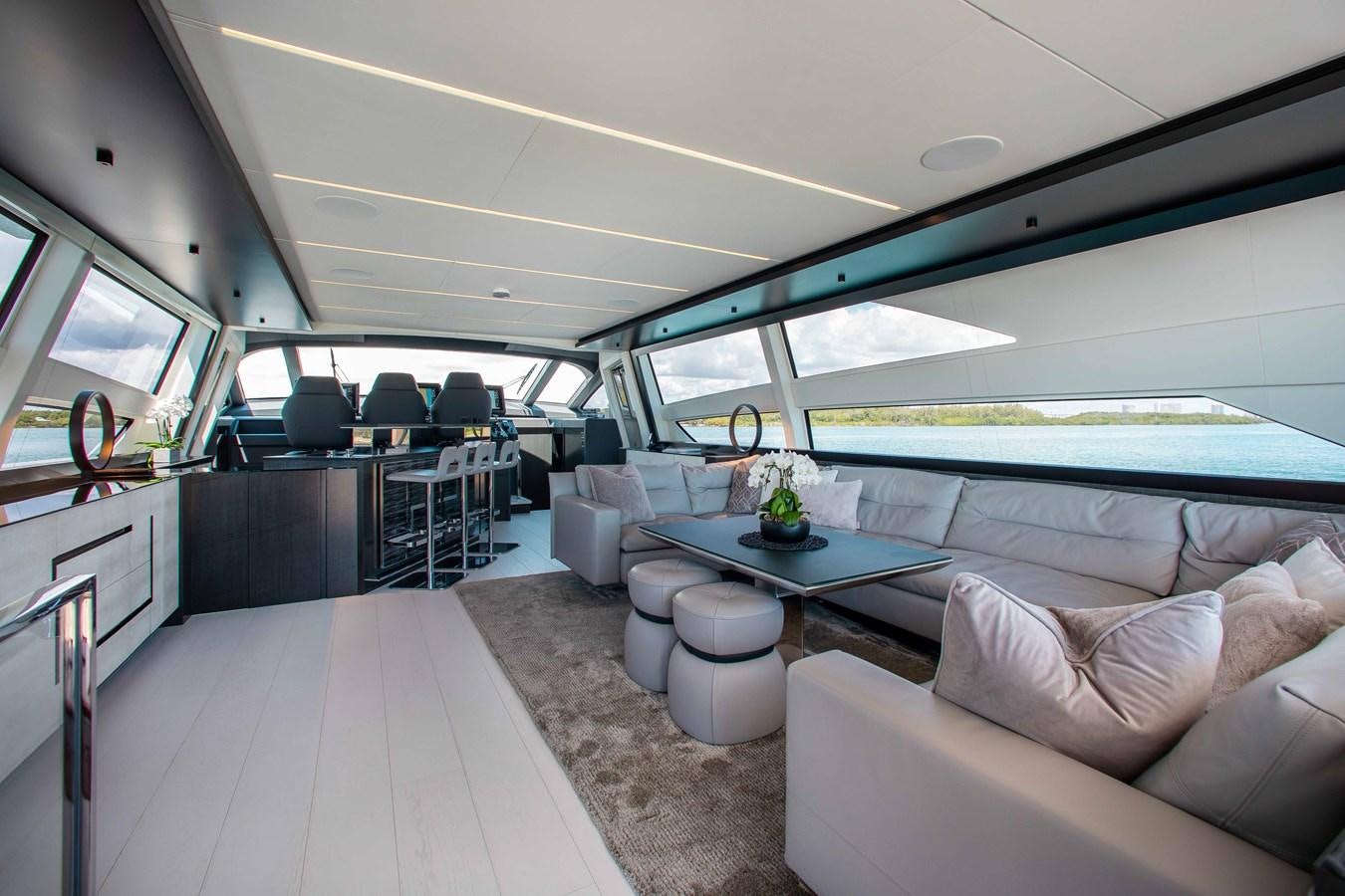 inside of a car aboard LADY K Yacht for Sale