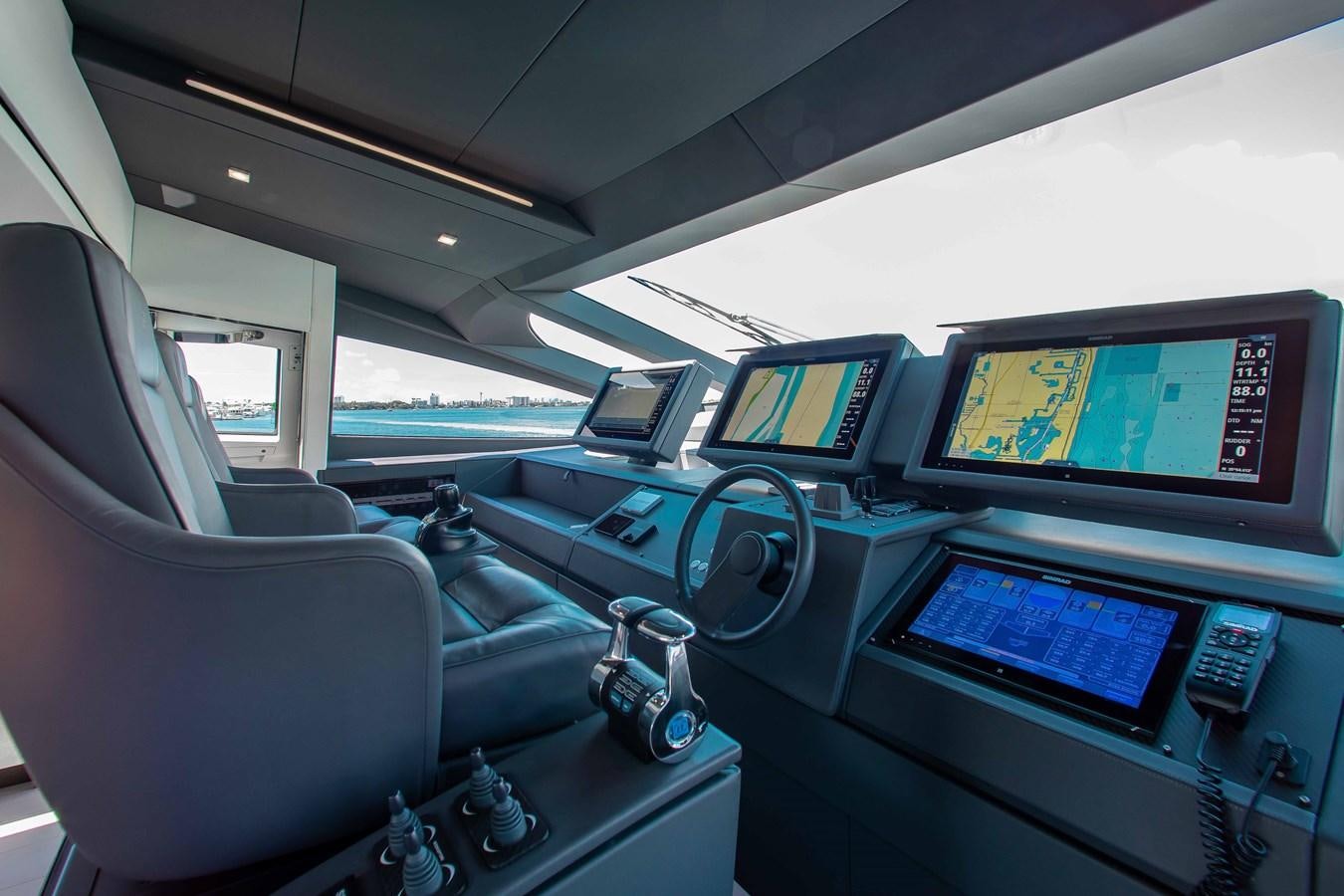 inside of a car aboard LADY K Yacht for Sale