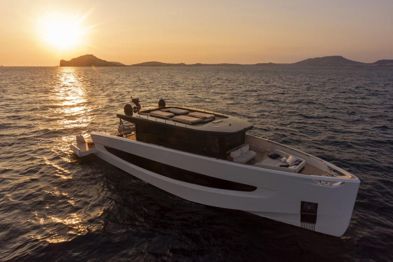 a boat on the water aboard EVO V8  Yacht for Sale