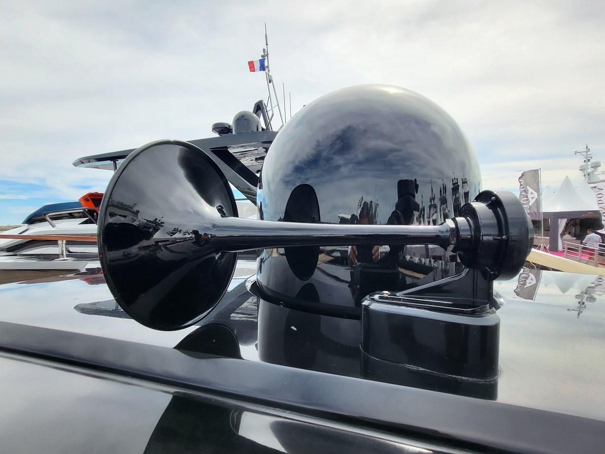 a close-up of a plane aboard EVO V8  Yacht for Sale