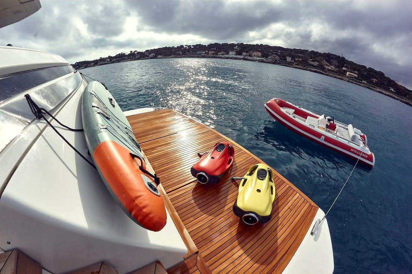 a boat on the water aboard SL96A Yacht for Sale