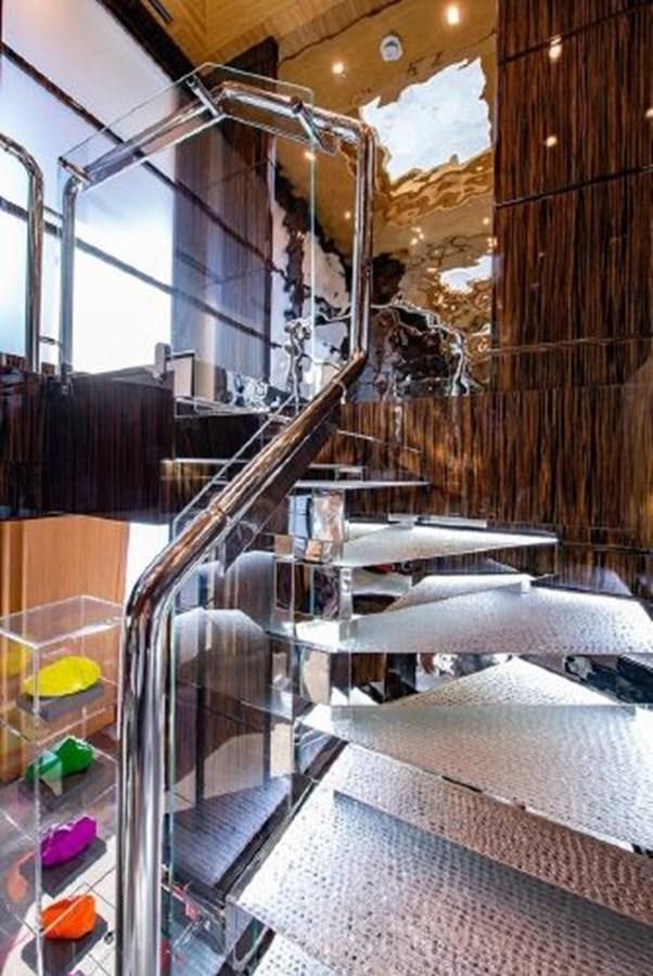 a room with a large glass window aboard 174 OCEANFAST MOTOR YACHT Yacht for Sale