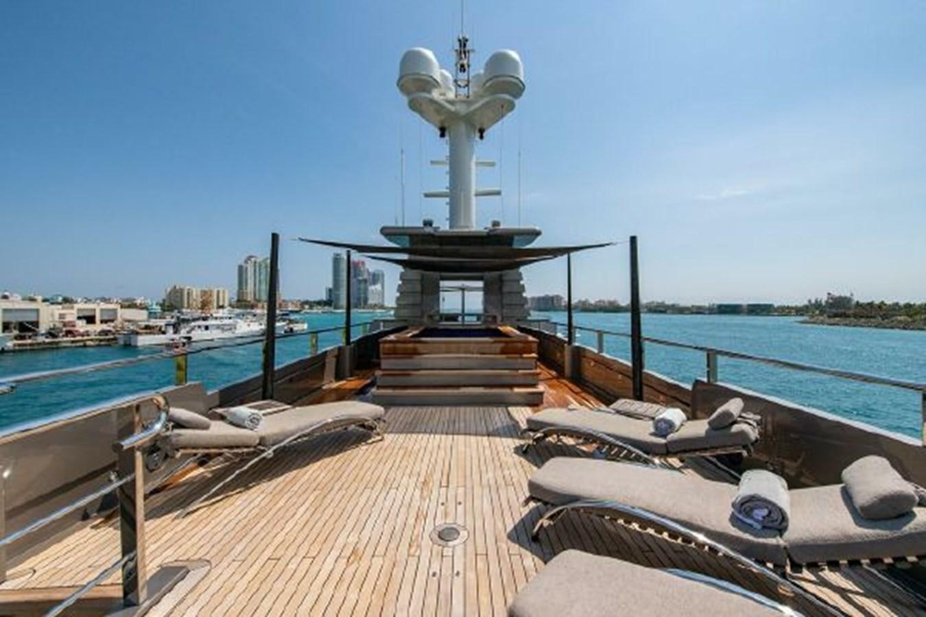 a dock with a statue on it aboard 174 OCEANFAST MOTOR YACHT Yacht for Sale