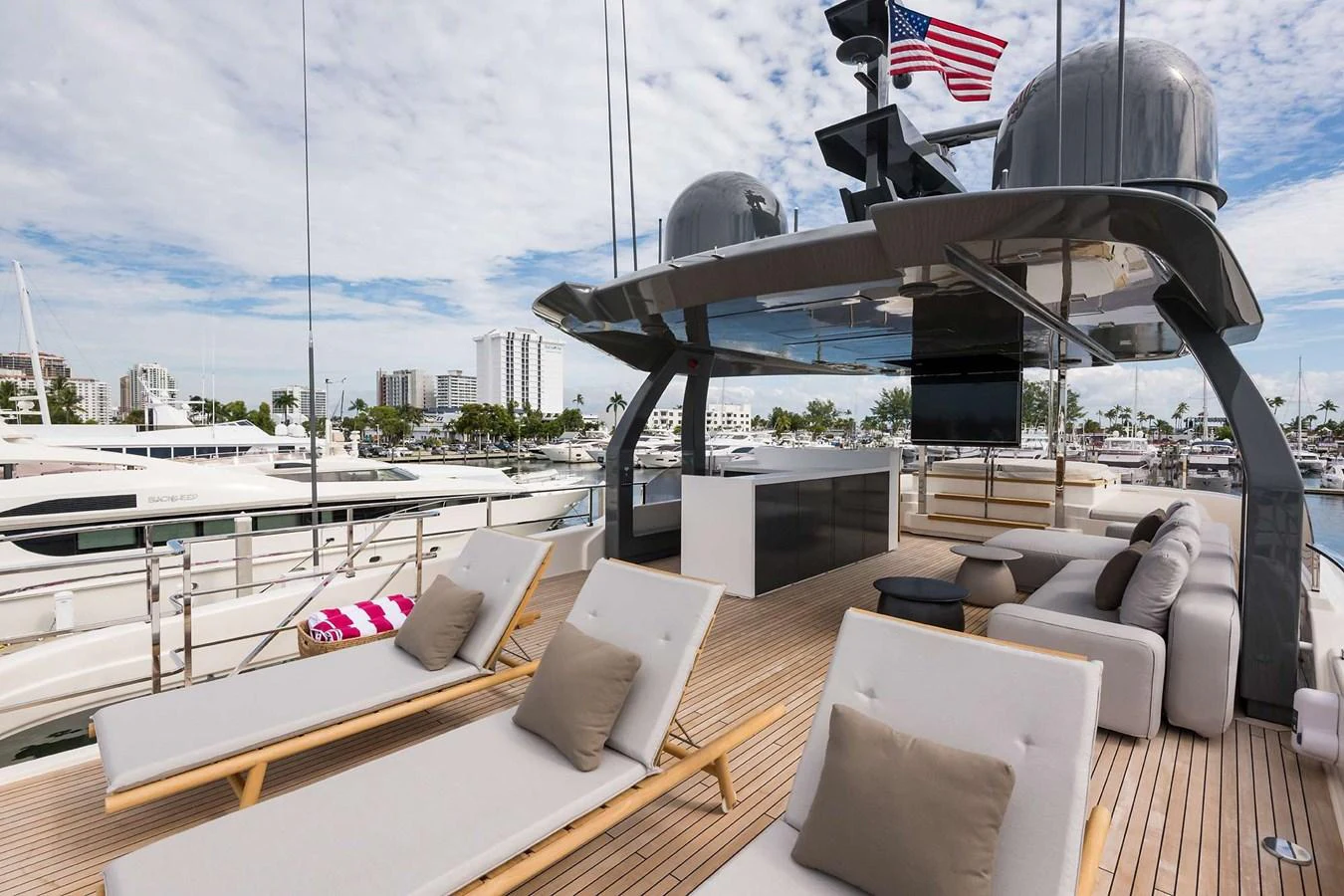 a boat on a deck aboard GIOIA Yacht for Sale