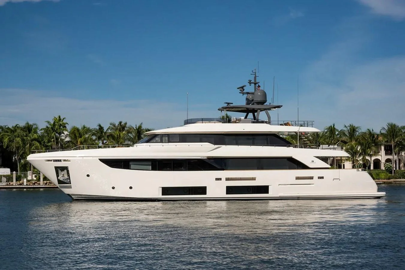 a white yacht on the water aboard GIOIA Yacht for Sale
