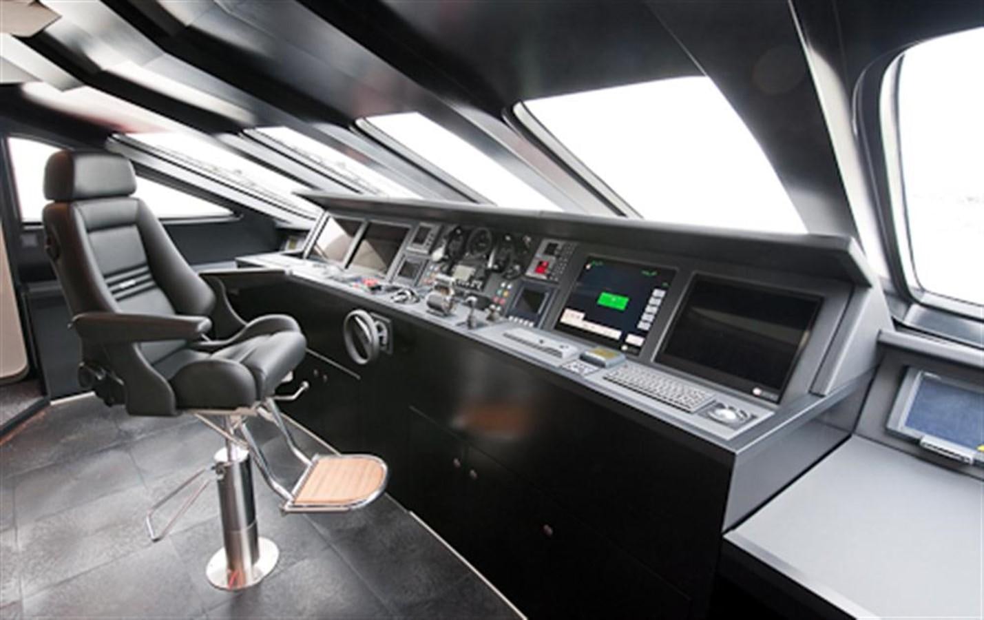 a room with a computer and a chair aboard LATITUDE Yacht for Charter