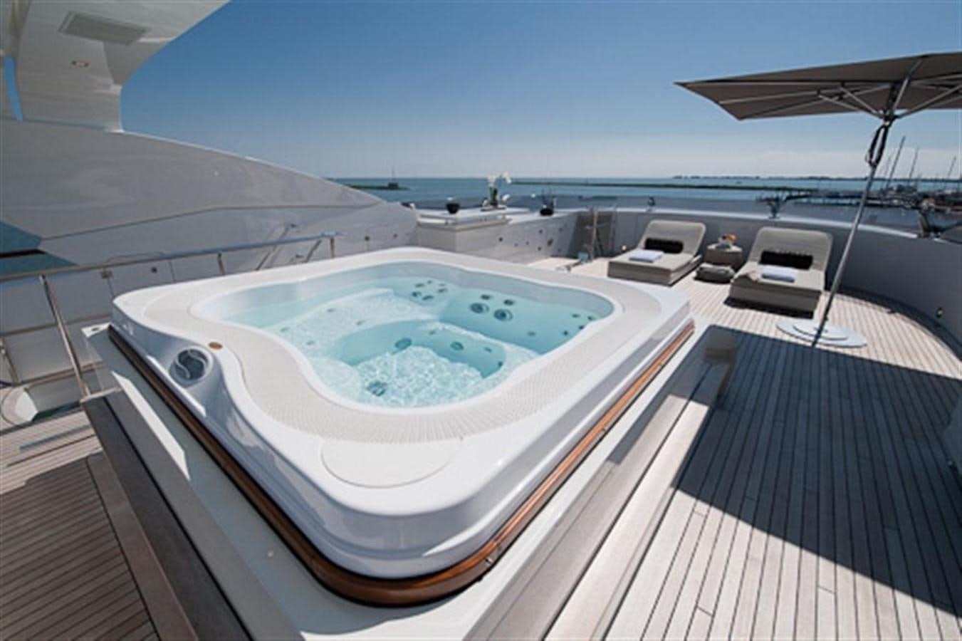 a pool on a deck aboard LATITUDE Yacht for Charter