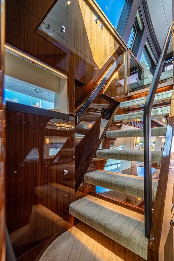 a set of stairs in a building aboard SPREZZATURA Yacht for Sale