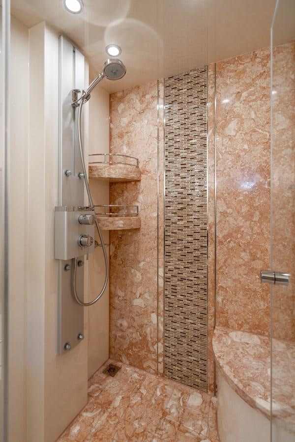 a bathroom with a shower unit aboard SPREZZATURA Yacht for Sale
