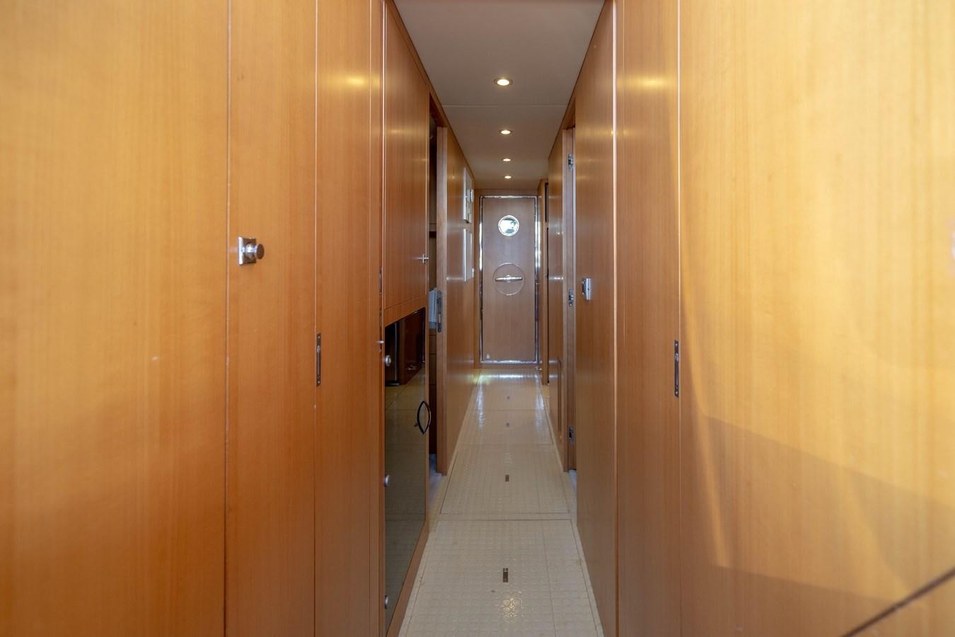 a hallway with doors aboard SPREZZATURA Yacht for Sale
