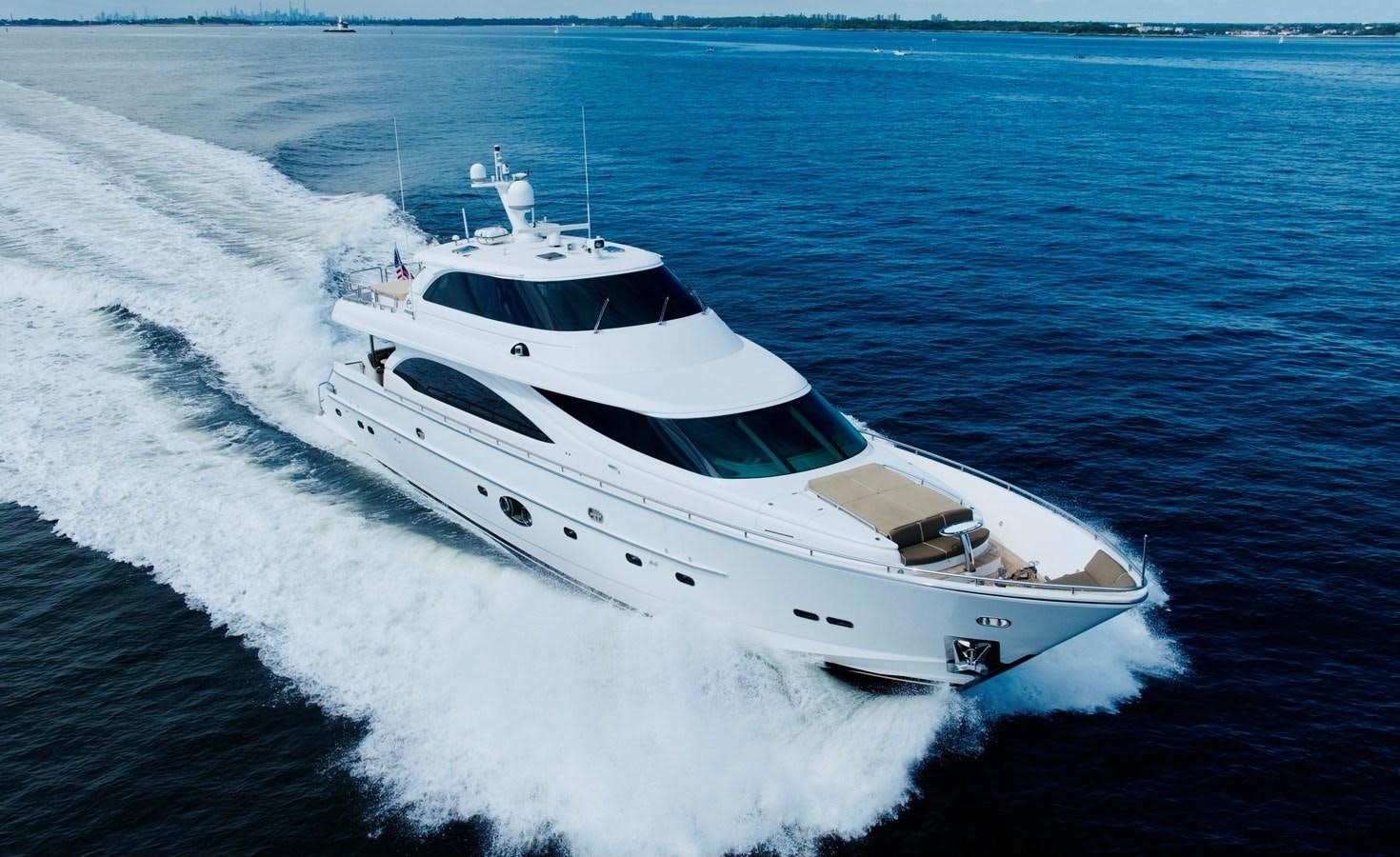 a white yacht on the water aboard SPREZZATURA Yacht for Sale