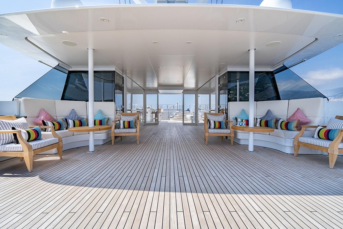 a room with a large white ceiling aboard KAISER Yacht for Sale