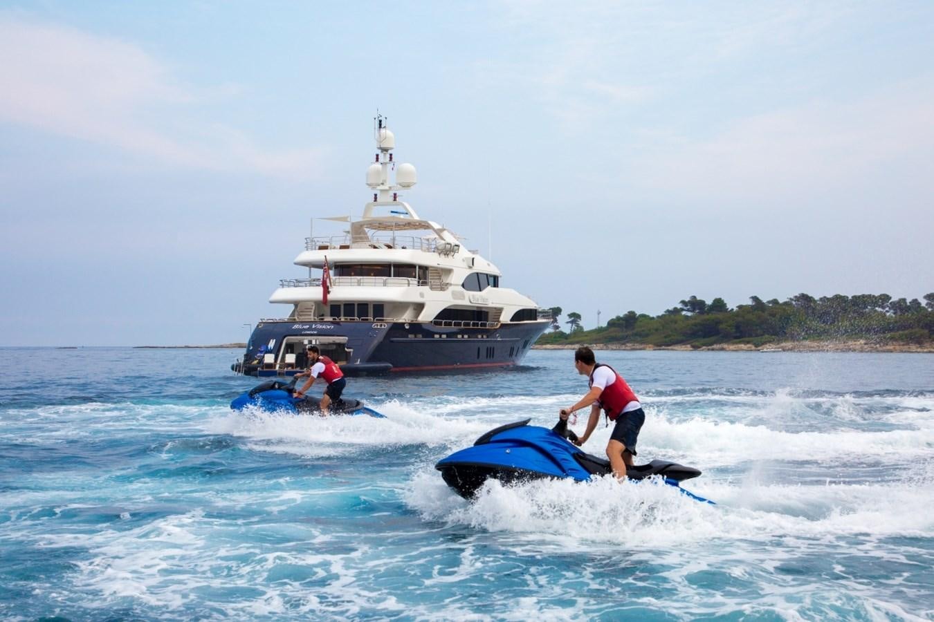 a boat is sailing in the sea aboard BLUE VISION Yacht for Charter